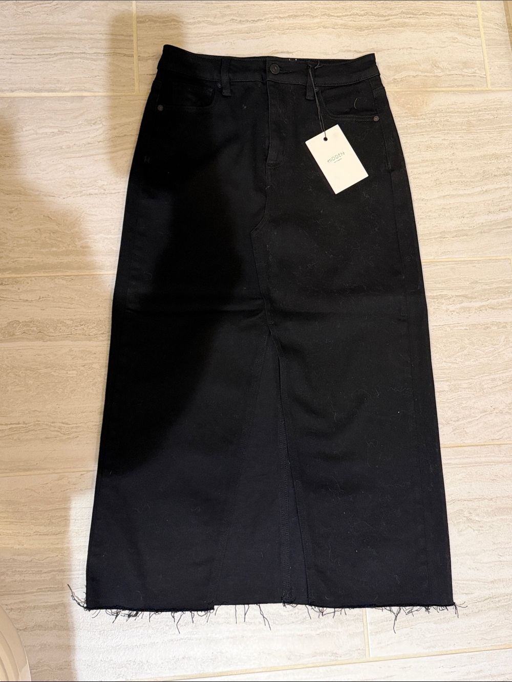 Women Black Denim Jean Skirt